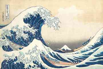 A grande onda, Hokusai, arquivo pequeno antes do upscale